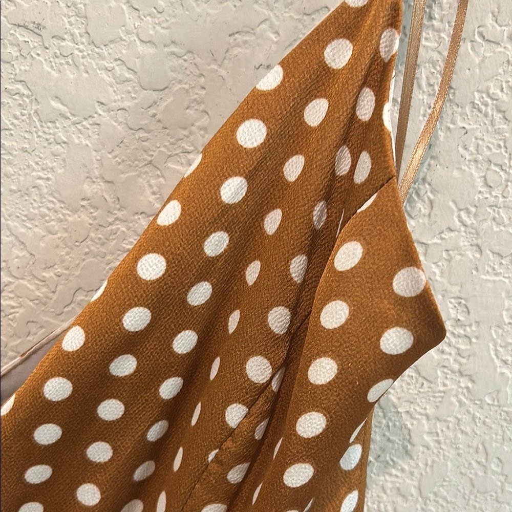 Vici Brown Tan Asymmetrical Ruffled Sundress Size Medium - Picture 3 of 6